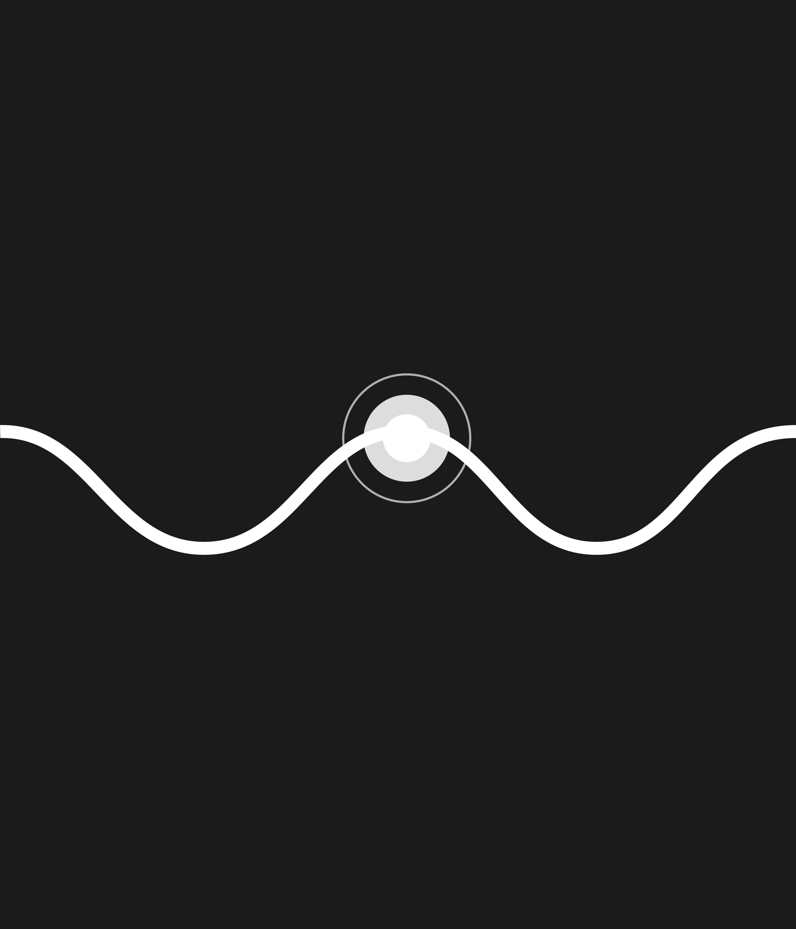 Detailed view of the wave and the circle indicating the inhale and exhale during the breathing meditation.