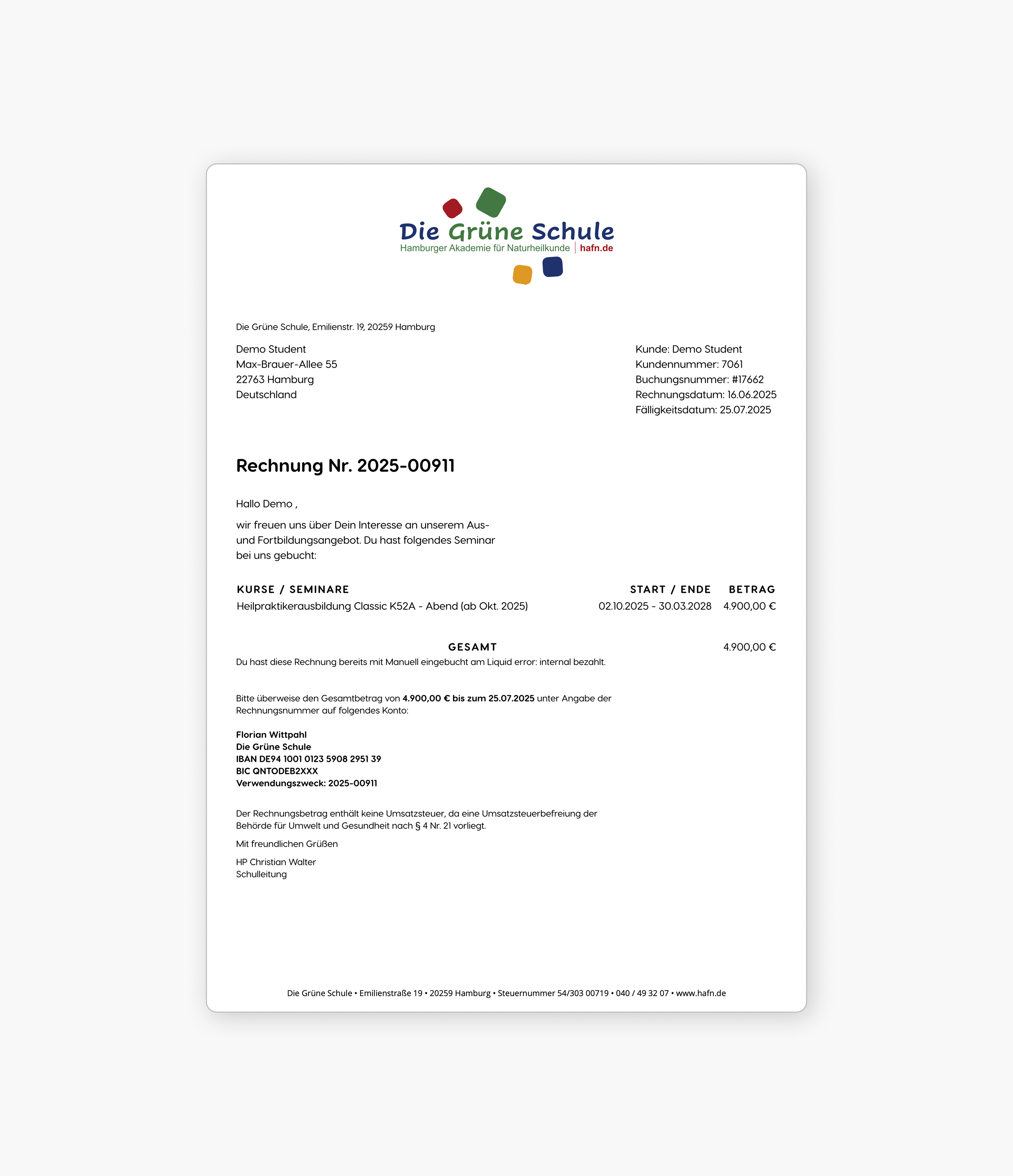 Mockup Rechnung
