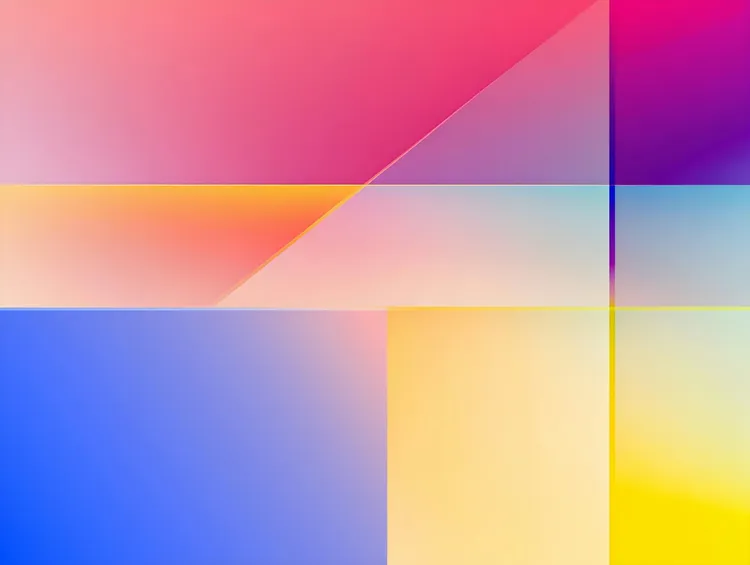 Colorful abstract shapes and gradients are visible.